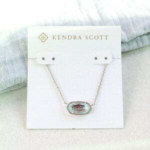 Kendra Scott Elisa Silver Necklace Dichroic Glass